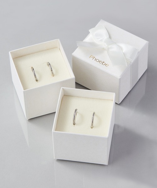 <限定ペア商品>【金属アレルギー対応】ワンタッチミディアムフープペアピアス/BOX付き（ピアス（両耳用））｜Phoebe（フィービィー） 4,950円