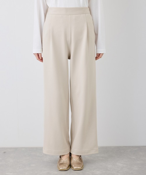 ROPE' PICNIC（ロペピクニック）の「【3サイズ展開】裏起毛ジョーゼットボンディングワイドパンツ（その他パンツ・レディース・ブラック/ベージュ系その他・36/38/40）」の12枚目の写真