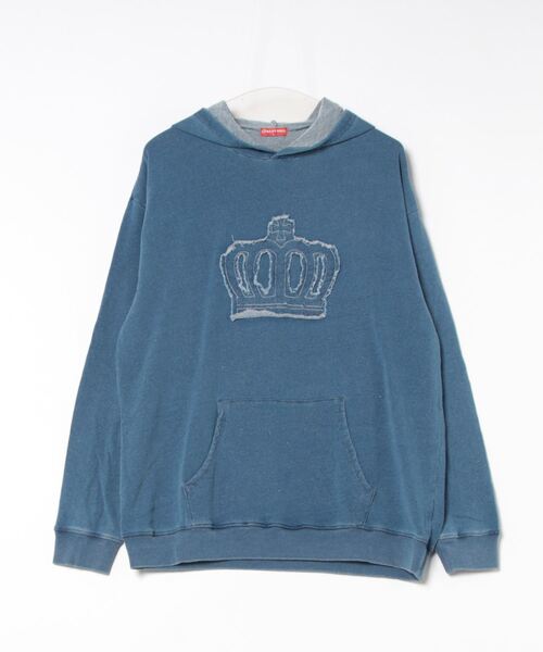 BABYDOLL(ベビードール)の「親子お揃い パッチワーク ニットデニムパーカー 0091A(ボトムス別売り)(パーカー・メンズ・チャコールグレー/ライトインディゴブルー・M/L/XL/S)」の10枚目の写真