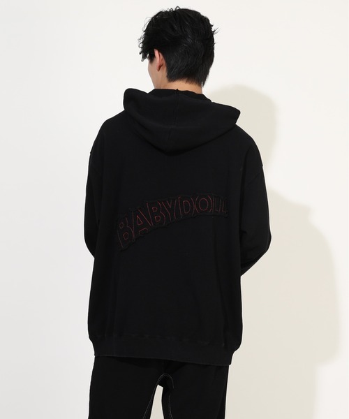 BABYDOLL(ベビードール)の「親子お揃い パッチワーク ニットデニムパーカー 0091A(ボトムス別売り)(パーカー・メンズ・チャコールグレー/ライトインディゴブルー・M/L/XL/S)」の9枚目の写真