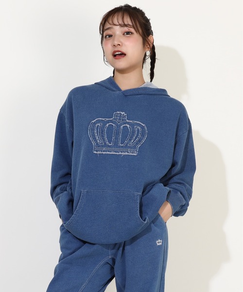 BABYDOLL(ベビードール)の「親子お揃い パッチワーク ニットデニムパーカー 0091A(ボトムス別売り)(パーカー・メンズ・チャコールグレー/ライトインディゴブルー・M/L/XL/S)」の11枚目の写真