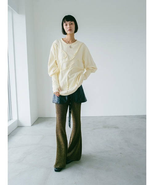sahara(サハラ)の「Curve Design Sweat/カーブデザインスウェット(スウェット・レディース・クリーム/ネイビー・FREE)」の7枚目の写真