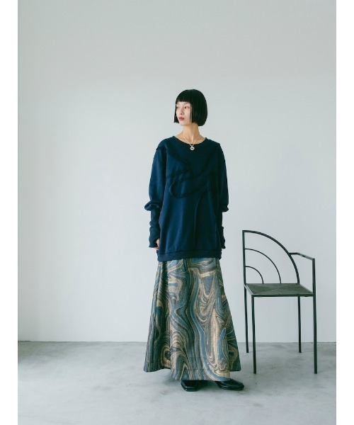 sahara(サハラ)の「Curve Design Sweat/カーブデザインスウェット(スウェット・レディース・クリーム/ネイビー・FREE)」の15枚目の写真