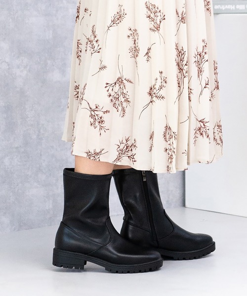 【セール】ストレッチボリュームソールショートブーツ(215-40151)JELLY BEANS(ジェリービーンズ)(ブーツ)|JELLY BEANS(ジェリービーンズ)