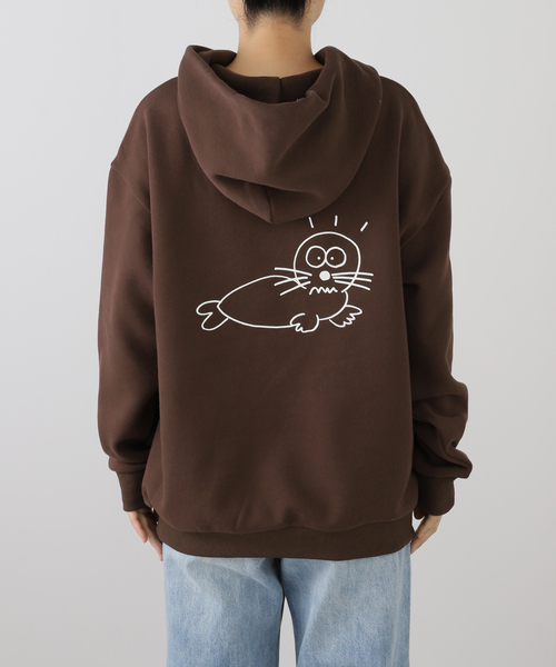 JOURNAL STANDARD(ジャーナルスタンダード)の「【カガミケン×JOURNAL STANDARD】フーディースウェット(パーカー・レディース・チョコ/グレー/チャコールグレー・X-LARGE/LARGE)」の7枚目の写真