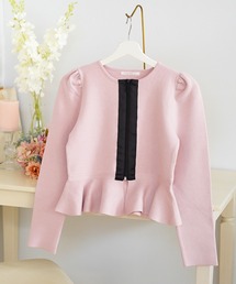 Prima Scherrer（プリマシェレル）の「ペプラム ニット ジャケット Prima Scherrer（カーディガン/ボレロ）」