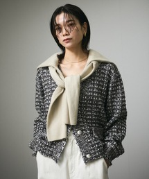 SALON adam et rope' | ツイードライクラメニットジャケット(カーディガン/ボレロ)