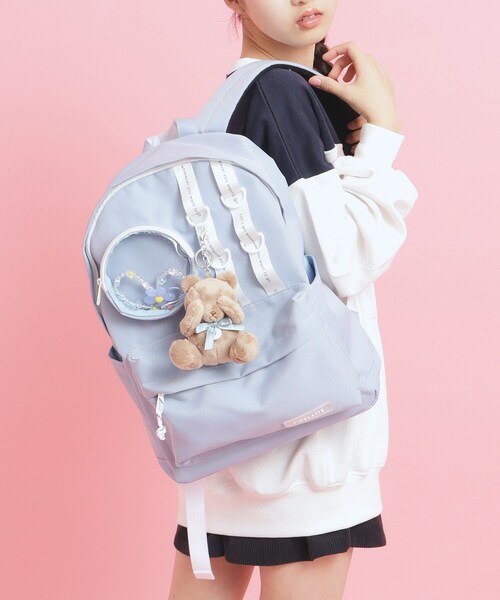 PINK-latte(ピンクラテ)の「モール付きマルポケリュック(バックパック/リュック・キッズ・ブラック/ライトパープル/ライトブルー・00)」の2枚目の写真