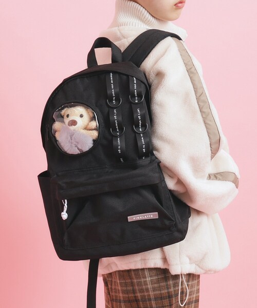 PINK-latte(ピンクラテ)の「モール付きマルポケリュック(バックパック/リュック・キッズ・ブラック/ライトパープル/ライトブルー・00)」の1枚目の写真
