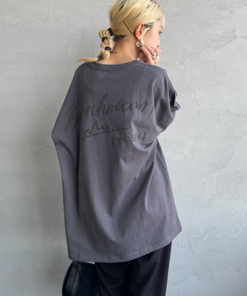 Manhattan Portage（マンハッタンポーテージ）の「[MANHATTAN PORTAGE/マンハッタンポーテージ] 別注 手描き風ロゴ バックプリントTシャツ（Tシャツ/カットソー・レディース・ピンク/ホワイト/チャコール・XL/L/M/S）」の21枚目の写真