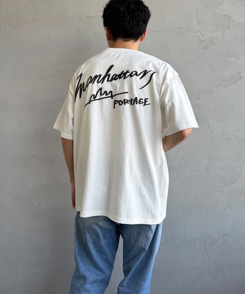 tシャツ 「MANHATTAN PORTAGE/マンハッタンポーテージ」 別注 手描き風ロゴ バックプリントTシャツ レディース メンズ MANHATTAN PORTAGE/マンハッタンポーテージ] 別注 手描き風ロゴ