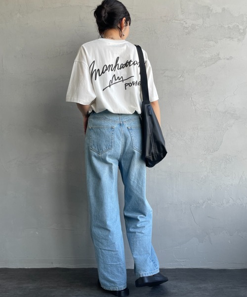 Manhattan Portage（マンハッタンポーテージ）の「[MANHATTAN PORTAGE/マンハッタンポーテージ] 別注 手描き風ロゴ バックプリントTシャツ（Tシャツ/カットソー・レディース・ピンク/ホワイト/チャコール・XL/L/M/S）」の9枚目の写真