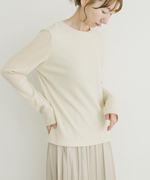 ITEMS URBANRESEARCH（アイテムズ アーバンリサーチ）の「リブクルーネックカットソー（Tシャツ/カットソー・レディース・ミント/グレー系その他/オフホワイト・FREE）」の9枚目の写真