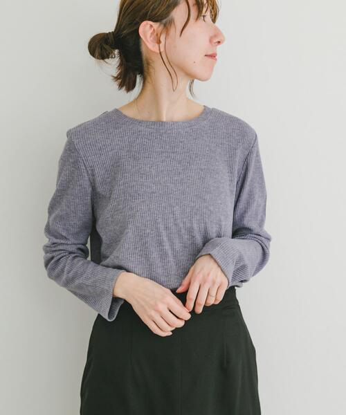 ITEMS URBANRESEARCH（アイテムズ アーバンリサーチ）の「リブクルーネックカットソー（Tシャツ/カットソー・レディース・ミント/グレー系その他/オフホワイト・FREE）」の13枚目の写真