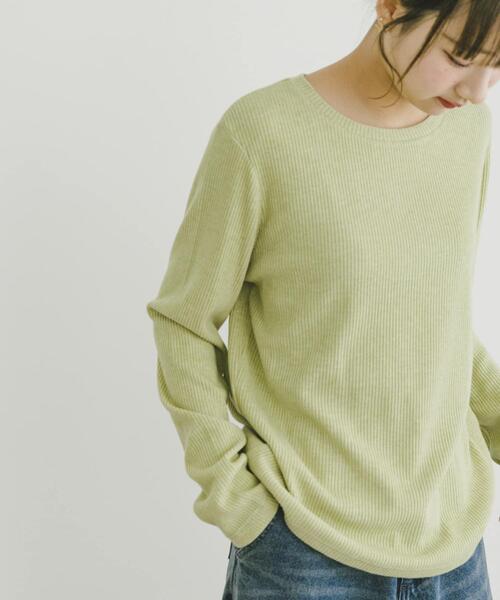 ITEMS URBANRESEARCH（アイテムズ アーバンリサーチ）の「リブクルーネックカットソー（Tシャツ/カットソー・レディース・ミント/グレー系その他/オフホワイト・FREE）」の18枚目の写真