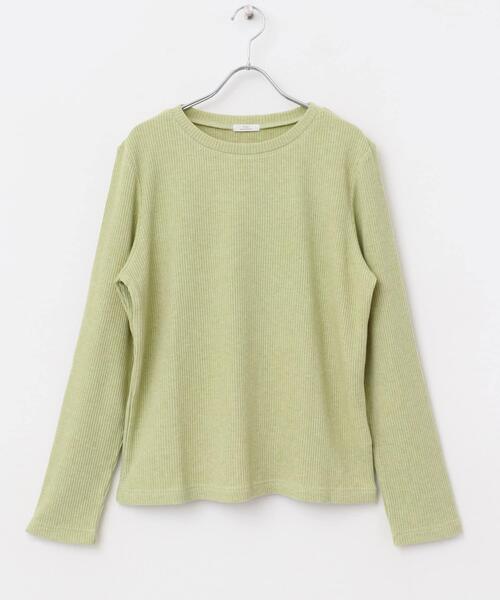 ITEMS URBANRESEARCH（アイテムズ アーバンリサーチ）の「リブクルーネックカットソー（Tシャツ/カットソー・レディース・ミント/グレー系その他/オフホワイト・FREE）」の4枚目の写真