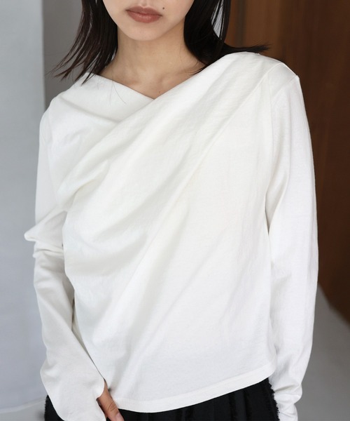 ドレープデザインTシャツ（Tシャツ/カットソー）｜hellam（へ