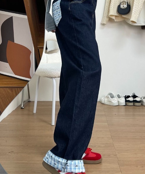 DIAVEL（ディアベル）の「裾折り返しチェック デザイン ワンポイント