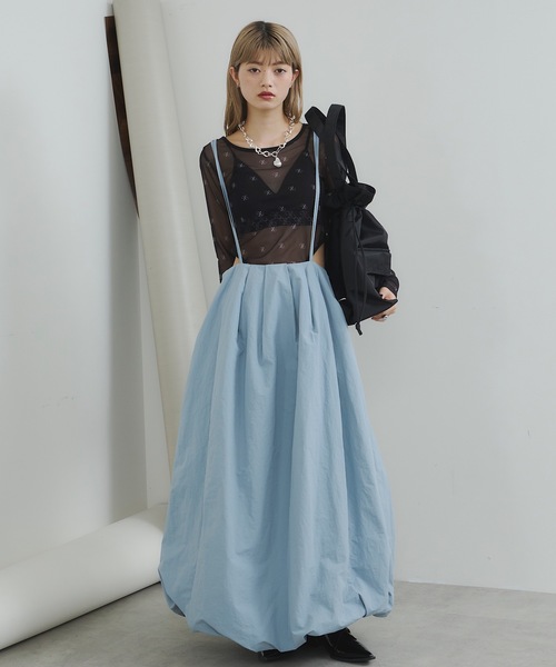 Tumugu バルーンシルエット　ジャンパースカート セール】バルーンシルエットジャンパースカート（スカート