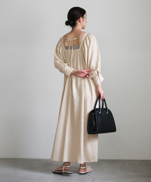 セール】リネンバックリボンワンピース（ワンピース）｜select MOCA
