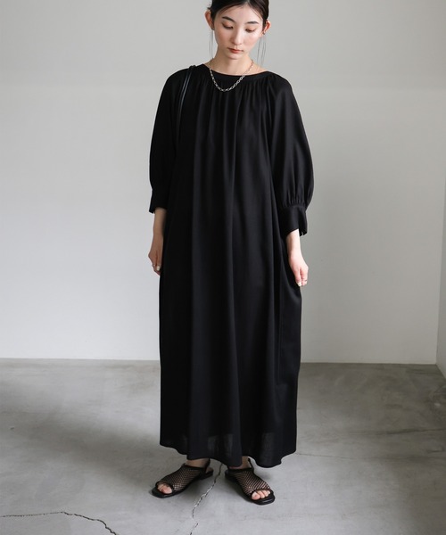 select MOCA(セレクトモカ)の「リネンバックリボンワンピース(ワンピース・レディース・ベージュ/ブラック・FREE)」の18枚目の写真