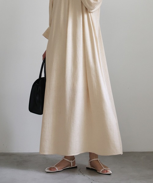 select MOCA(セレクトモカ)の「リネンバックリボンワンピース(ワンピース・レディース・ベージュ/ブラック・FREE)」の12枚目の写真