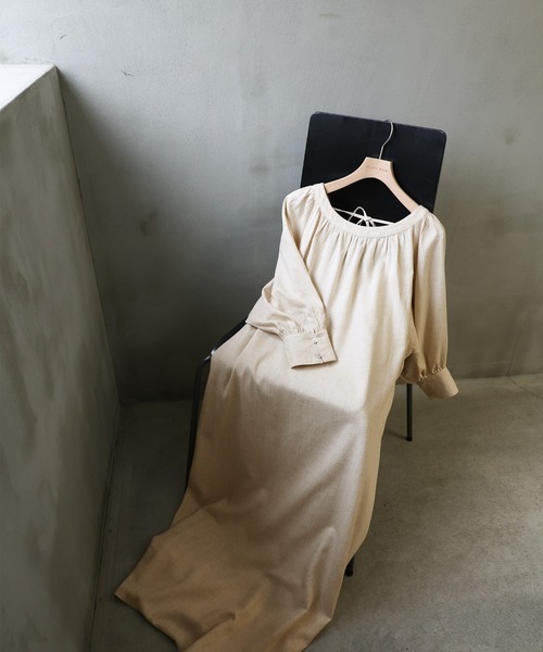 select MOCA(セレクトモカ)の「リネンバックリボンワンピース(ワンピース・レディース・ベージュ/ブラック・FREE)」の17枚目の写真