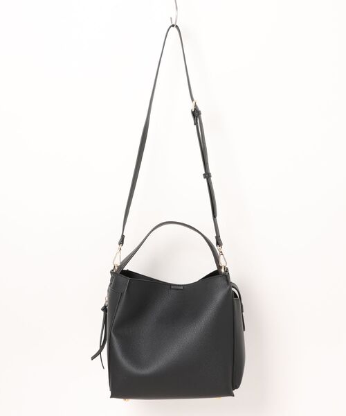 Three Four Time(スリーフォータイム)の「サイドポケットミニトート付きソフトBAG(ショルダーバッグ・レディース・ブラック/ベージュ・FREE)」の8枚目の写真