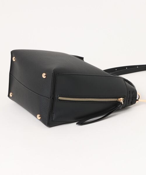 Three Four Time(スリーフォータイム)の「サイドポケットミニトート付きソフトBAG(ショルダーバッグ・レディース・ブラック/ベージュ・FREE)」の7枚目の写真