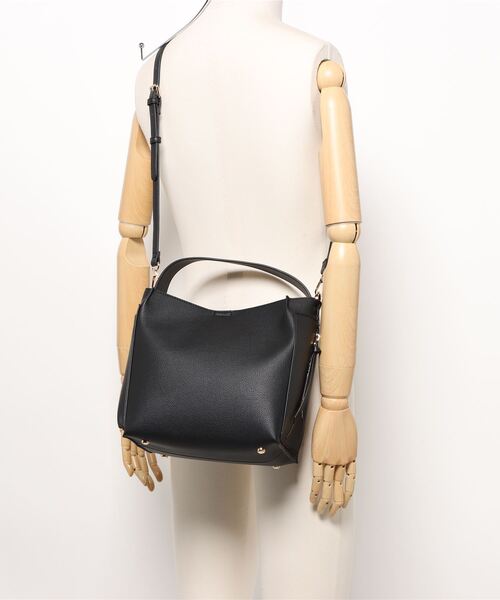 Three Four Time(スリーフォータイム)の「サイドポケットミニトート付きソフトBAG(ショルダーバッグ・レディース・ブラック/ベージュ・FREE)」の3枚目の写真