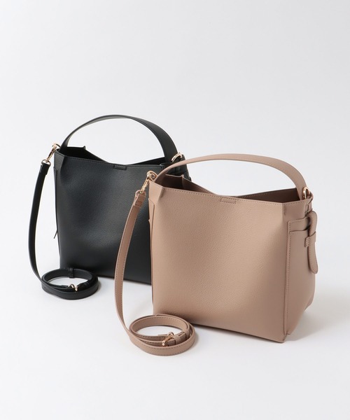 Three Four Time(スリーフォータイム)の「サイドポケットミニトート付きソフトBAG(ショルダーバッグ・レディース・ブラック/ベージュ・FREE)」の9枚目の写真
