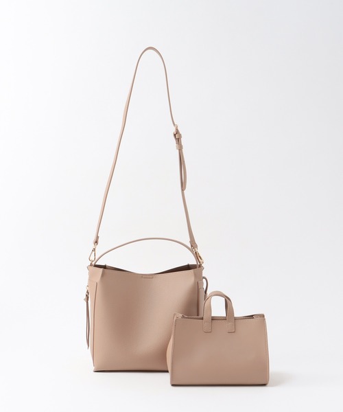 Three Four Time(スリーフォータイム)の「サイドポケットミニトート付きソフトBAG(ショルダーバッグ・レディース・ブラック/ベージュ・FREE)」の20枚目の写真