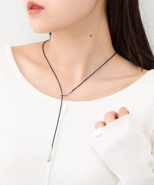 CIAOPANIC TYPY(チャオパニックティピー)の「【2025年S/S新作】lilメタルトップコードスライドネックレス(ネックレス・レディース・シルバー/ゴールド・ONE SIZE)」の1枚目の写真