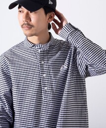 GEVACO | 【GEVACO/ゲバコ】オックスオーバーショールカラー長袖シャツ（無地/ストライプ/ギンガム）(シャツ/ブラウス)