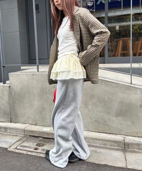 almo(アルモ)の「PT フリルスカートレイヤードパンツ(se)(その他パンツ・レディース・ブラック/グレー・FREE)」の9枚目の写真