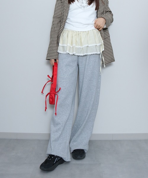 almo(アルモ)の「PT フリルスカートレイヤードパンツ(se)(その他パンツ・レディース・ブラック/グレー・FREE)」の14枚目の写真