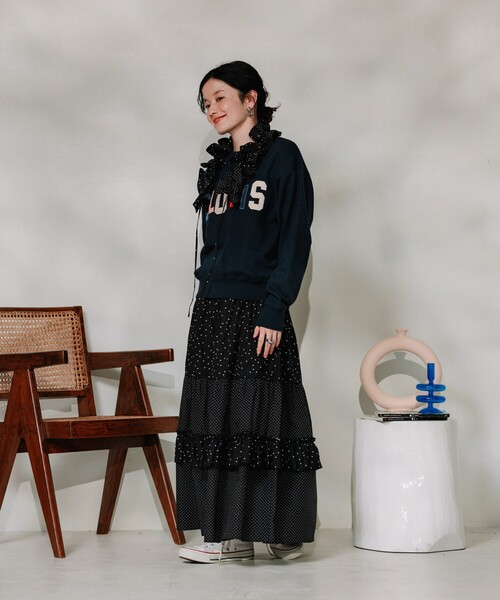 FREAK'S STORE（フリークスストア）の「ドットコンビ フリル付け襟（付け襟・レディース・ブラック/ネイビー・ﾌﾘ-）」の6枚目の写真