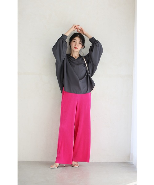 cawaii（カワイイ）の「重ね着楽しむ プリーツパンツ（その他パンツ・レディース・ピンク/ブラウン/シルバー/ブルー/ネイビー・SHORT/LONG）」の17枚目の写真