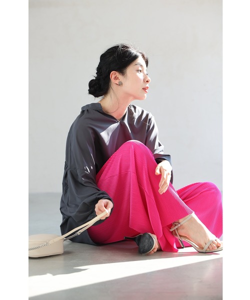 cawaii（カワイイ）の「重ね着楽しむ プリーツパンツ（その他パンツ・レディース・ピンク/ブラウン/シルバー/ブルー/ネイビー・SHORT/LONG）」の16枚目の写真