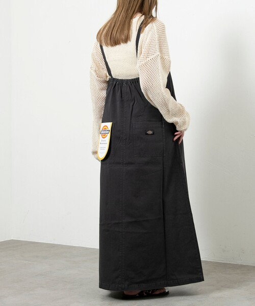 Dickies（ディッキーズ）の「【WEB限定】Dickies（ディッキーズ）別注サイドジップジャンパースカート（ジャンパースカート・レディース・ブラック/オフホワイト・L/M）」の10枚目の写真