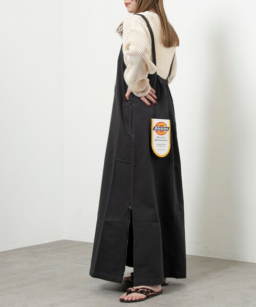 Dickies（ディッキーズ）の「【WEB限定】Dickies（ディッキーズ）別注サイドジップジャンパースカート（ジャンパースカート・レディース・ブラック/オフホワイト・L/M）」の11枚目の写真