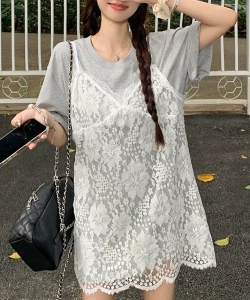 ampm（エーエムピーエム）の「レースキャミチュニックワンピース（ワンピース・レディース・ホワイト・FREE）」の21枚目の写真