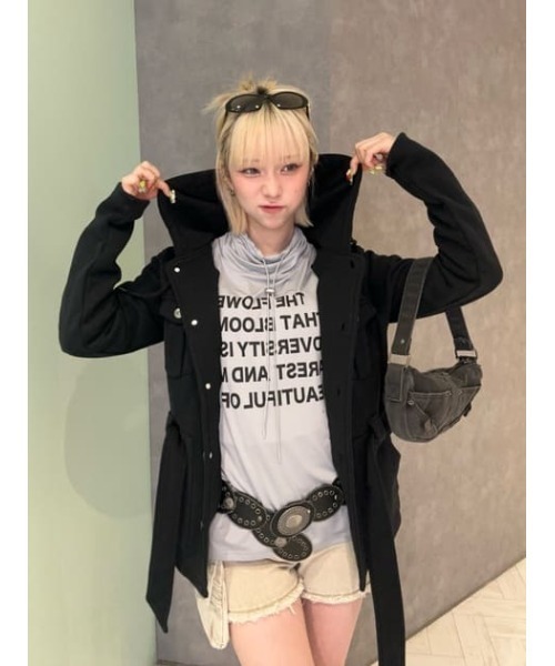 LAGUA GEM（ラグアジェム）の「LOOSEY TURTLE トップス（Tシャツ/カットソー・レディース・ホワイト/グレー/ピンク・FREE）」の18枚目の写真