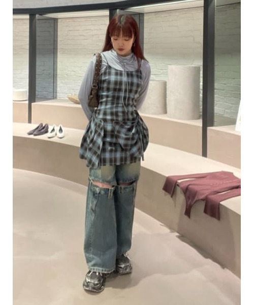 LAGUA GEM（ラグアジェム）の「LOOSEY TURTLE トップス（Tシャツ/カットソー・レディース・ホワイト/グレー/ピンク・FREE）」の15枚目の写真