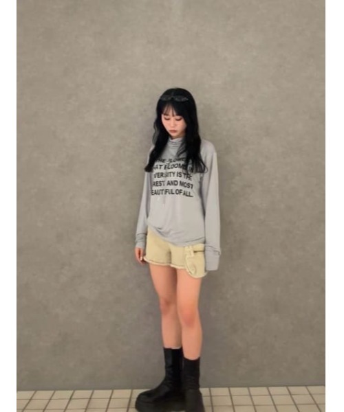 LAGUA GEM（ラグアジェム）の「LOOSEY TURTLE トップス（Tシャツ/カットソー・レディース・ホワイト/グレー/ピンク・FREE）」の16枚目の写真