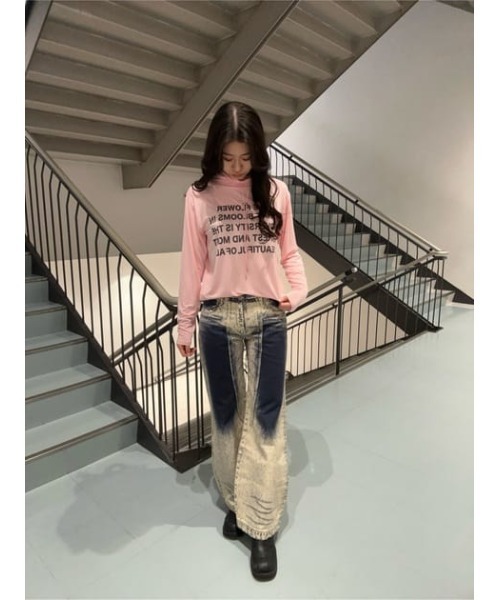 LAGUA GEM（ラグアジェム）の「LOOSEY TURTLE トップス（Tシャツ/カットソー・レディース・ホワイト/グレー/ピンク・FREE）」の12枚目の写真