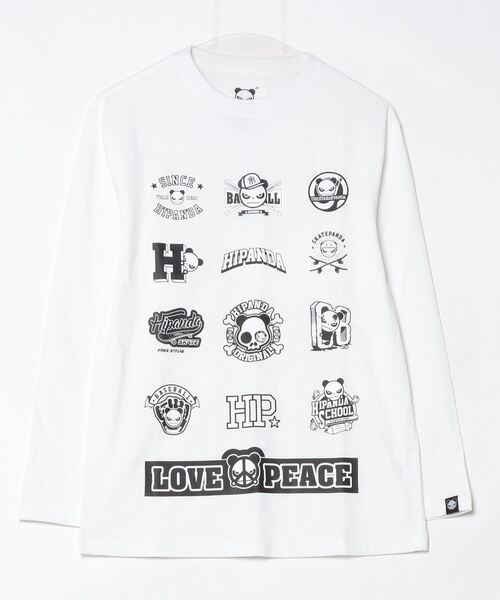 HIPANDA(ハイパンダ)の「(HIPANDA ハイパンダ) 男女兼用 HIIPANDA ランダム ロゴ ロンT(Tシャツ/カットソー・メンズ・ブラック/ホワイト・XX-LARGE/X-LARGE/LARGE/MEDIUM/SMALL)」の2枚目の写真