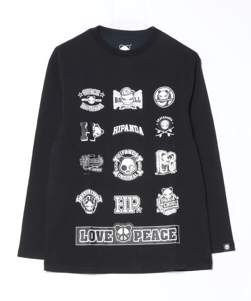 HIPANDA(ハイパンダ)の「(HIPANDA ハイパンダ) 男女兼用 HIIPANDA ランダム ロゴ ロンT(Tシャツ/カットソー・メンズ・ブラック/ホワイト・XX-LARGE/X-LARGE/LARGE/MEDIUM/SMALL)」の1枚目の写真