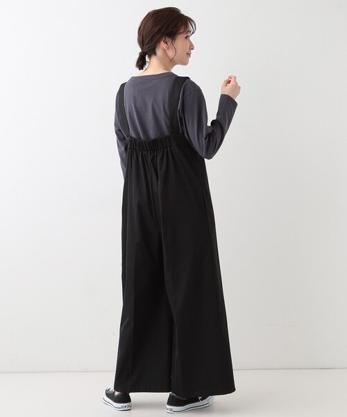Cutie Blonde(キューティーブロンド)の「ゆるシルエットで大人見せ タック入りオールインワン(サロペット/オーバーオール・レディース・グレー/ブラック・01/02/03)」の9枚目の写真