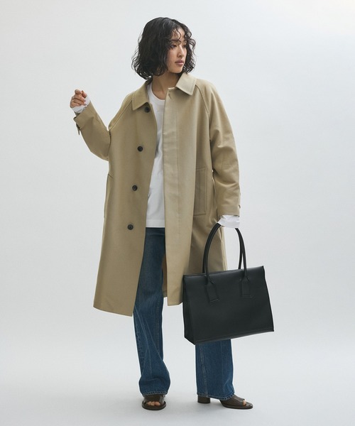 サステナブル】コットンダブルクロスバルマカーンコート（ステン